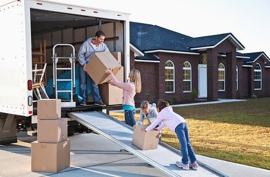 new movers unloading truck