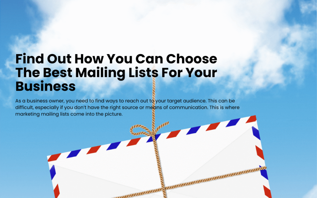 marketing mailing lists